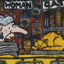 Woman & Cart Cartoon